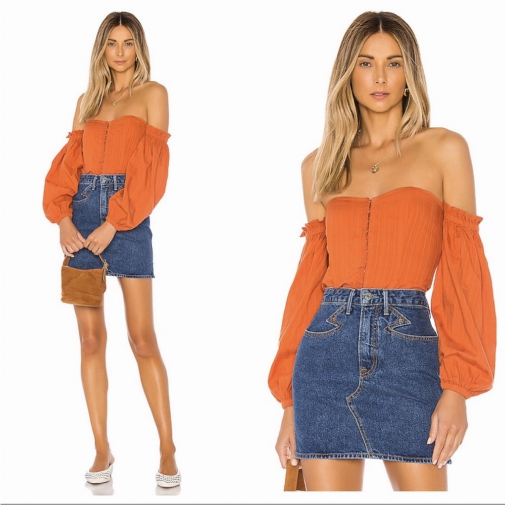 NWOT Revolve Majorelle Betsey Top - Rust Orange (Size XS)